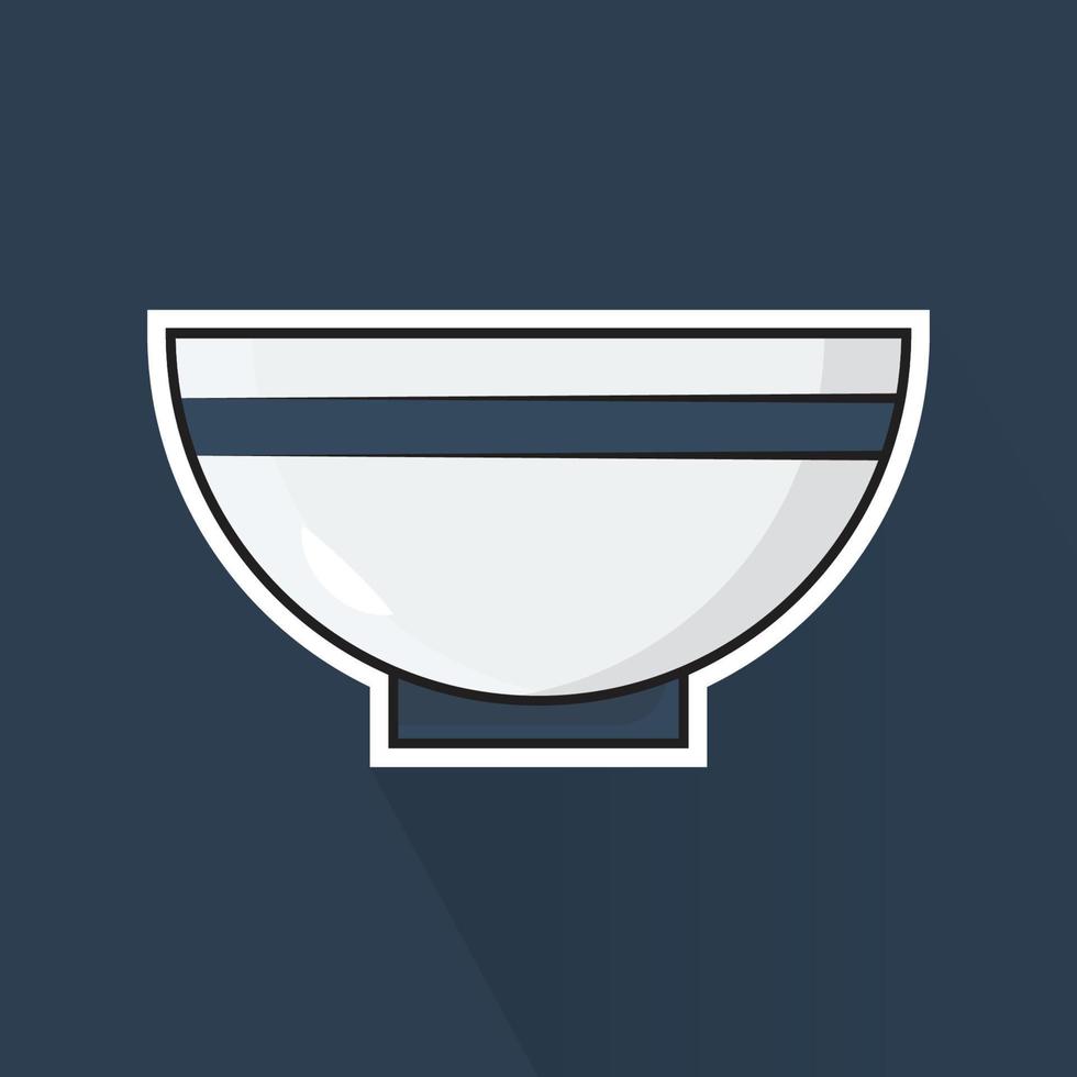 Illustration of Bowl in Flat Design vector