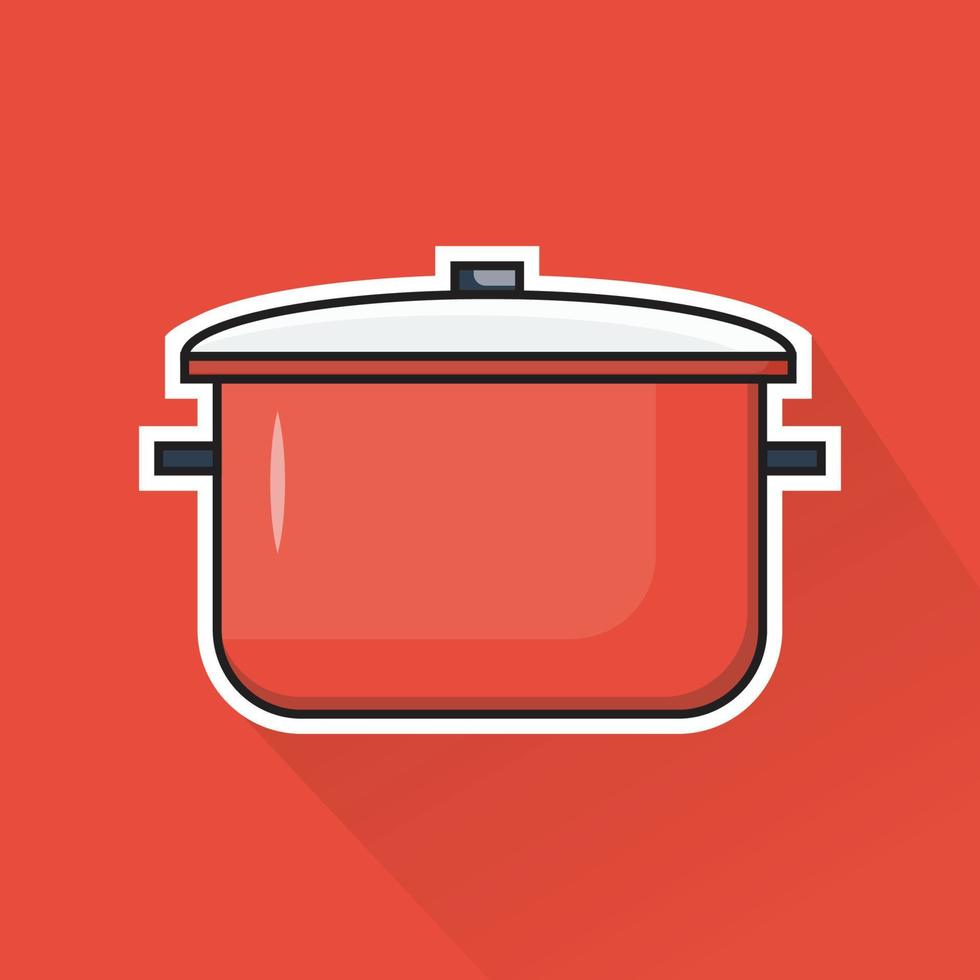 Illustration of Kitchen Pot in Flat Design vector