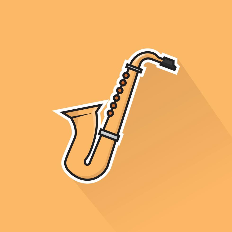 Illustration of Saxophone in Flat Design vector