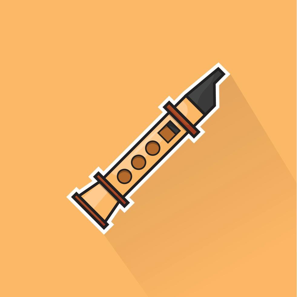 Illustration of Flute in Flat Design vector