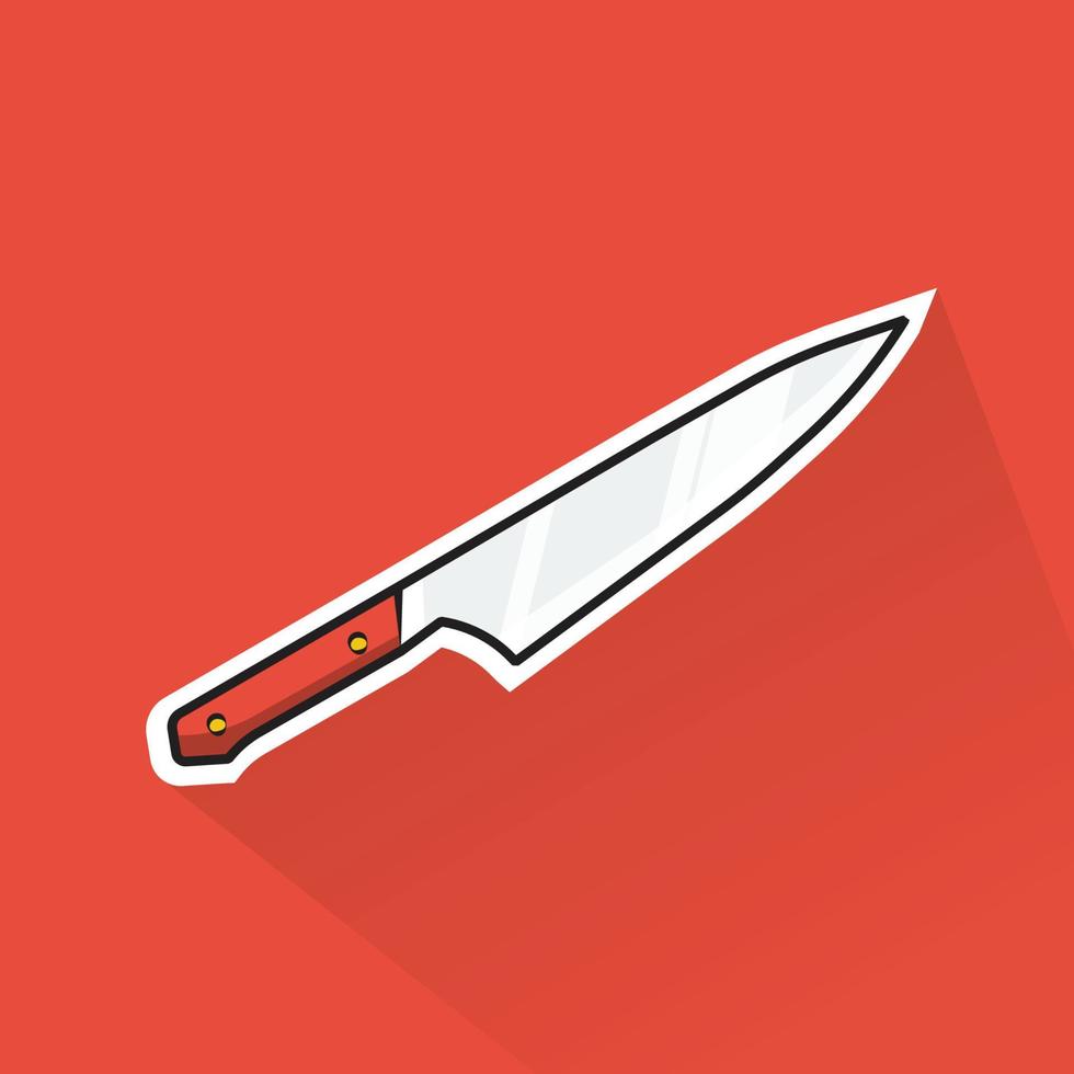 ilustración de cocina cuchillo en plano diseño vector