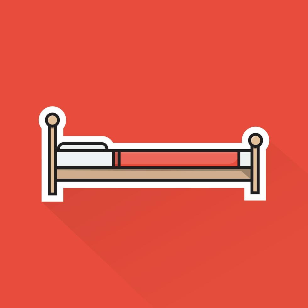 Illustration of Bed in Flat Design vector