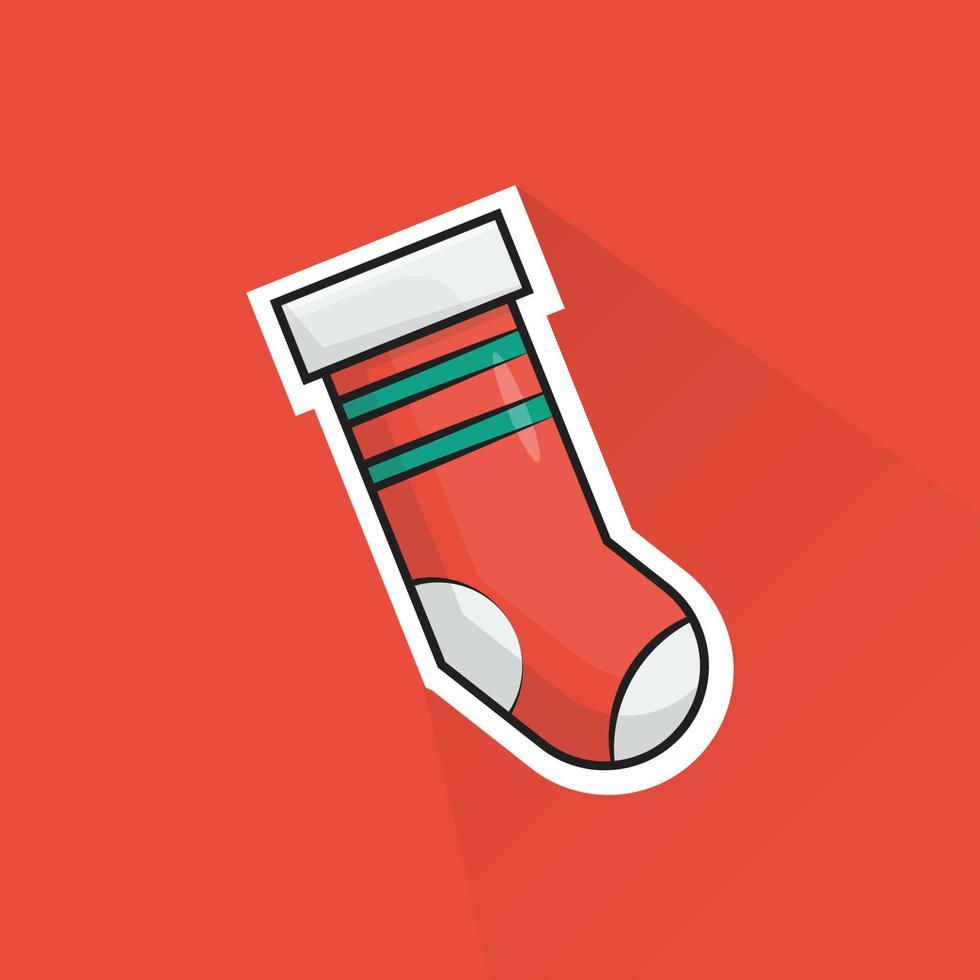 Illustration of Christmast Socks in Flat Design vector