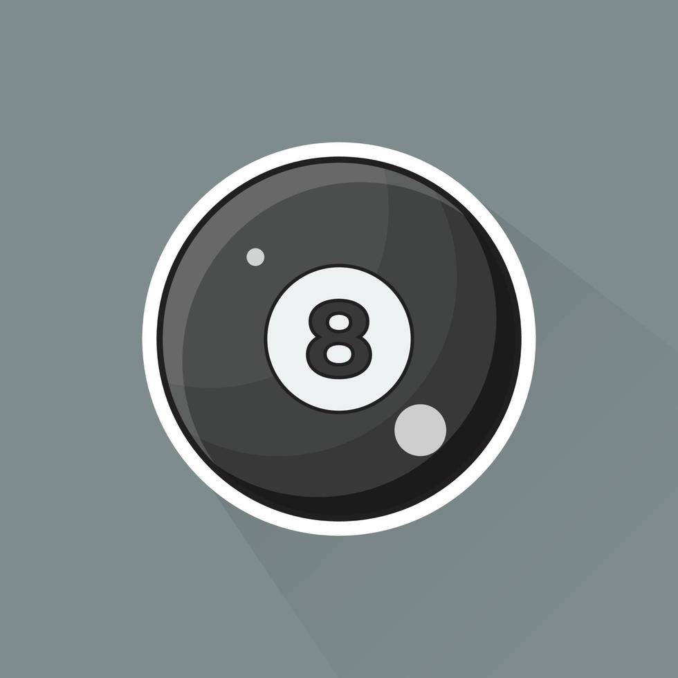 Illustration of Billiard 8 Ball in Flat Design vector