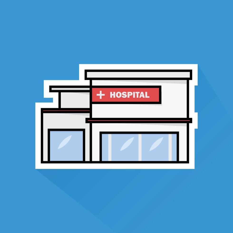 ilustración de hospital en plano diseño vector