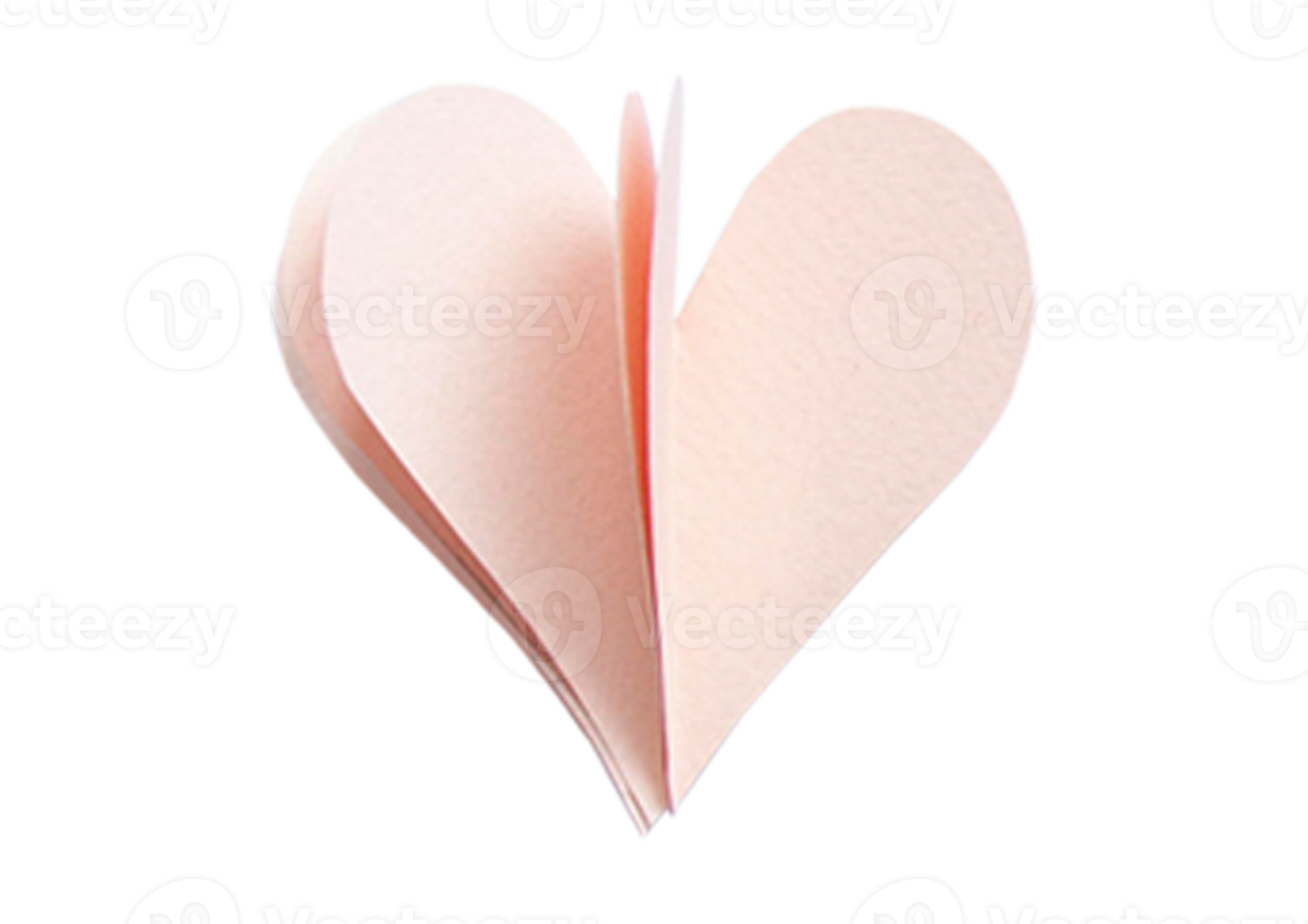 Decoration heart of paper isolated on a transparent background png