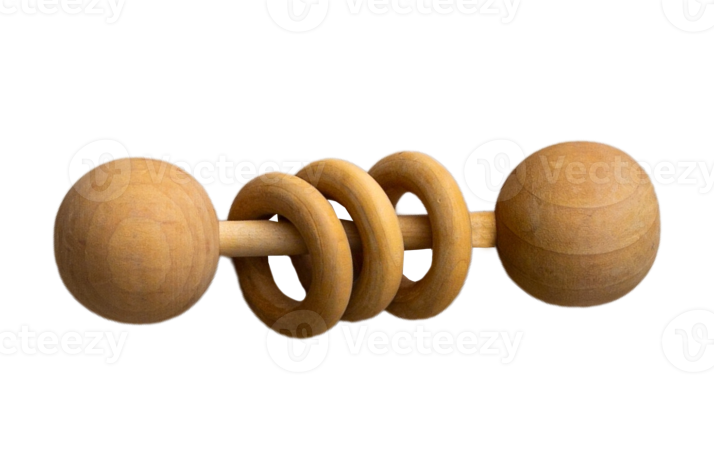 Brown wooden baby toy isolated on a transparent background png
