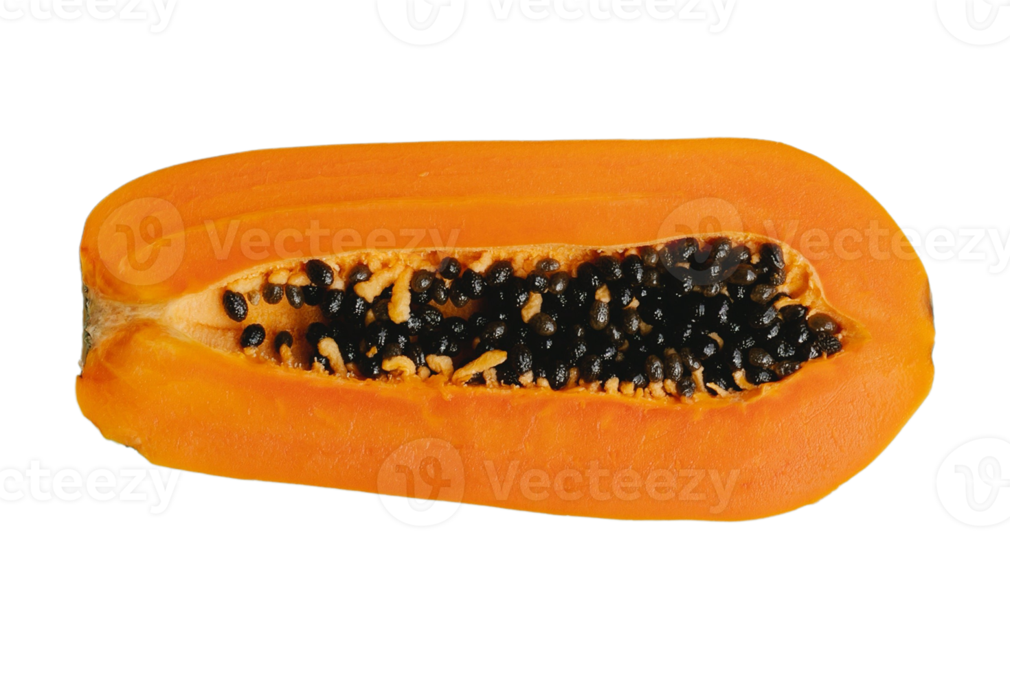 Half papaya fruit isolated on a transparent background png