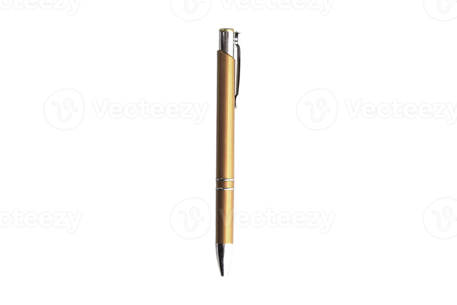 Golden ballpoint pen isolated on a transparent background png