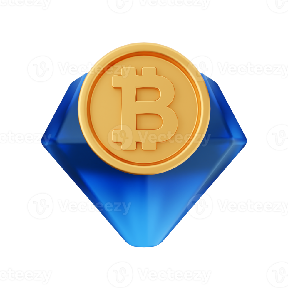 3d bitcoin cryptocurrency icon illustration png