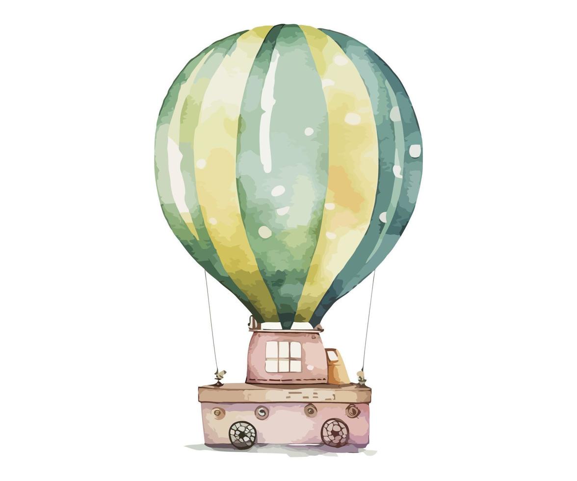 Hot air balloon designs watercolor vector