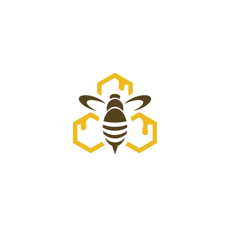 Bee and Hive logo or icon design vector
