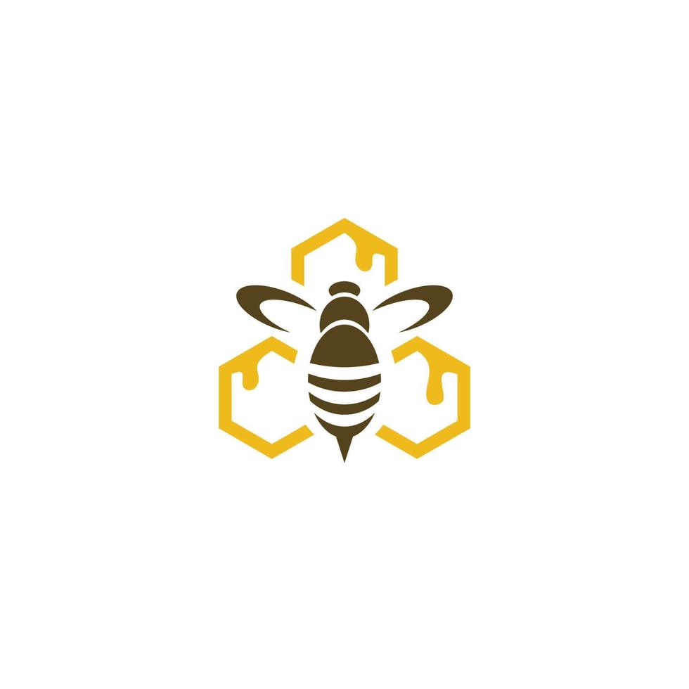 abeja y colmena logo o icono diseño vector