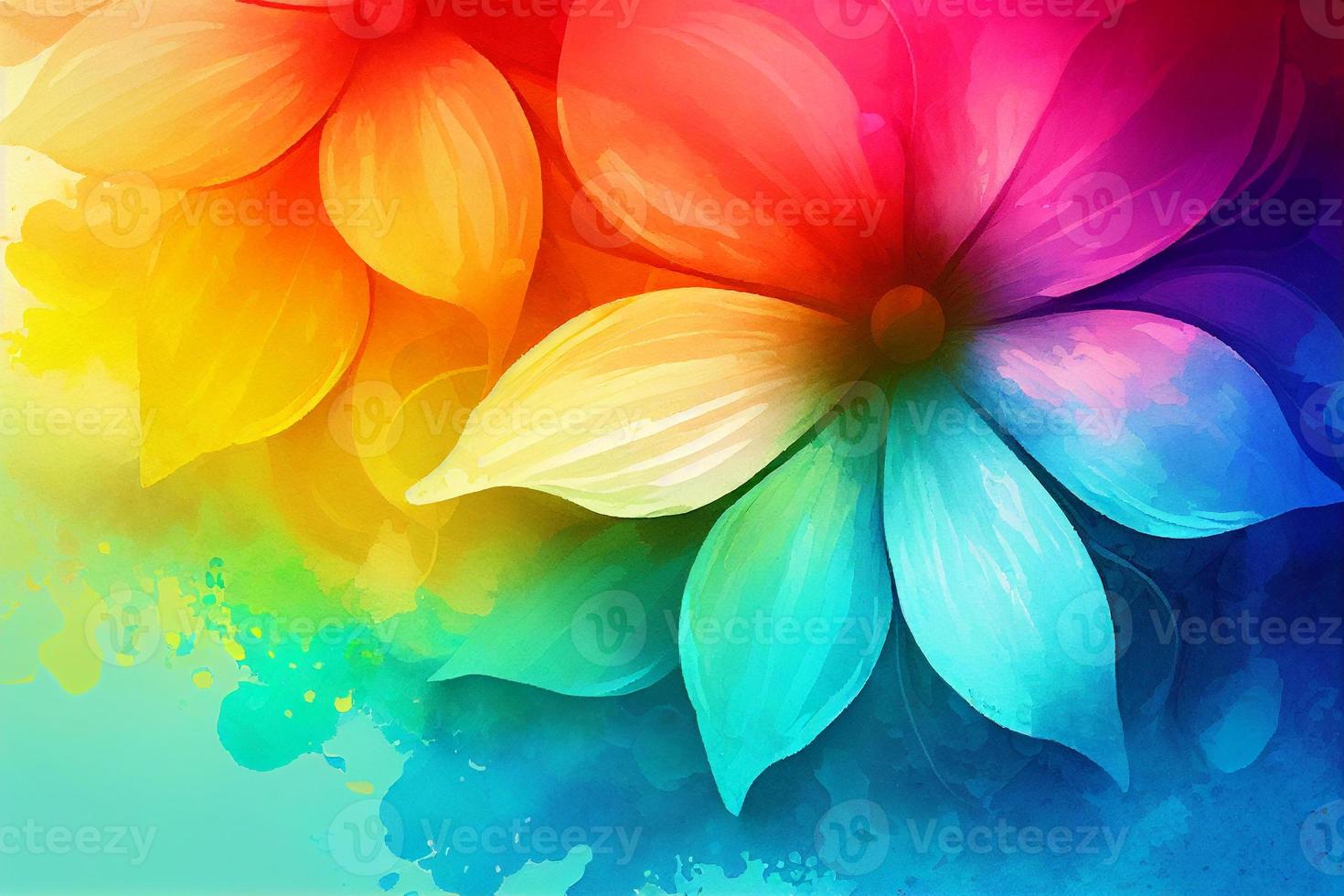 Rainbow flower wallpapers that are high definition created with Generative AI technology photo