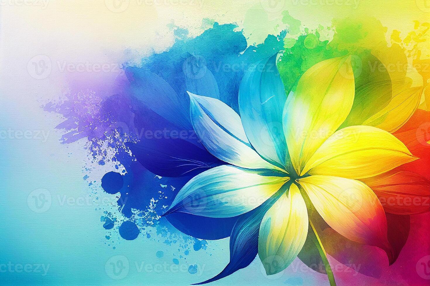 Rainbow flower wallpapers that are high definition created with Generative AI technology photo