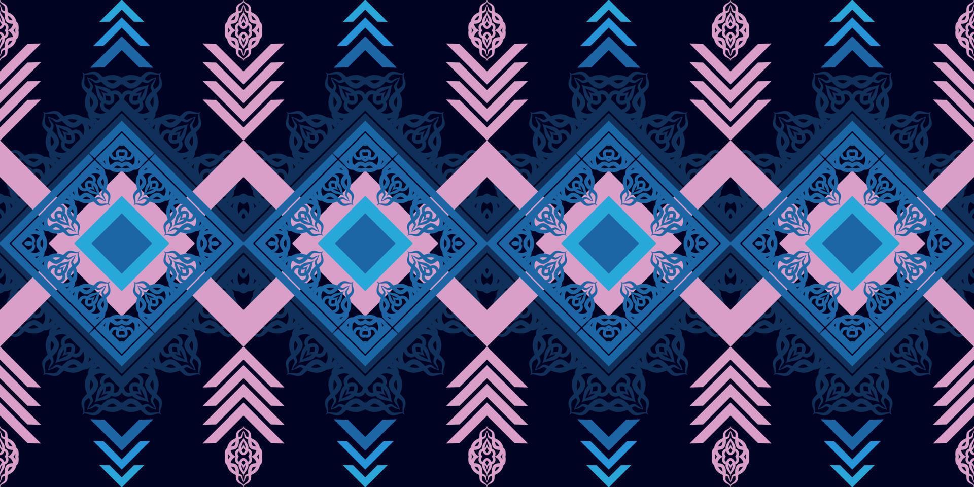 Ethnic fabric pattern Designed from geometric shapes Ethnic Asian style fabric pattern Used for home decoration, carpet work, indoor and outdoor use. vector