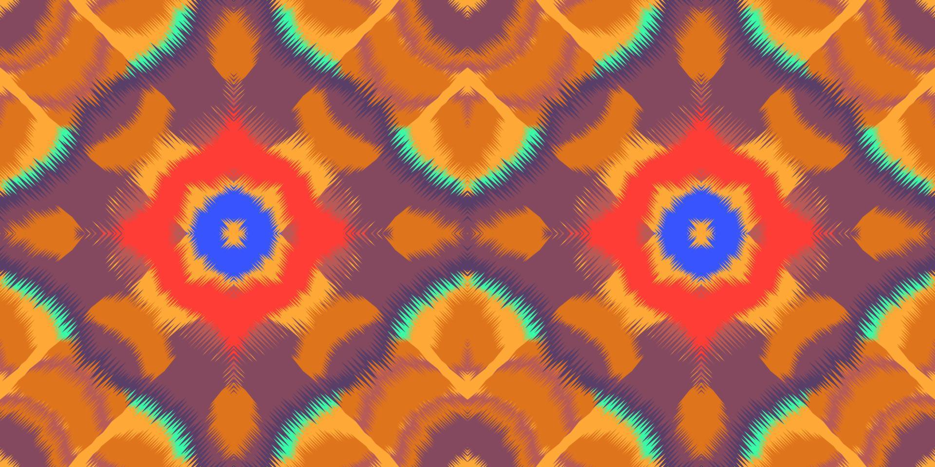Ethnic fabric pattern Designed from geometric shapes Ethnic Asian style fabric pattern Used for home decoration, carpet work, indoor and outdoor use. vector