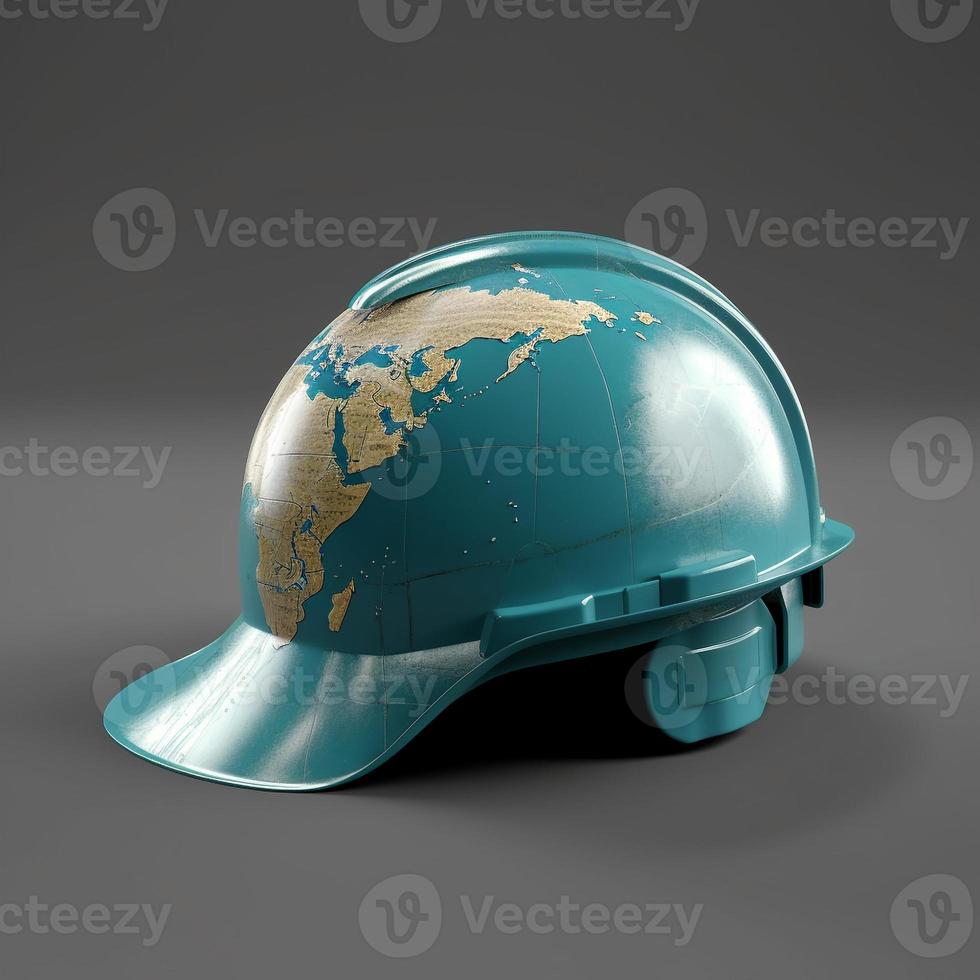 helmet with globe AI photo