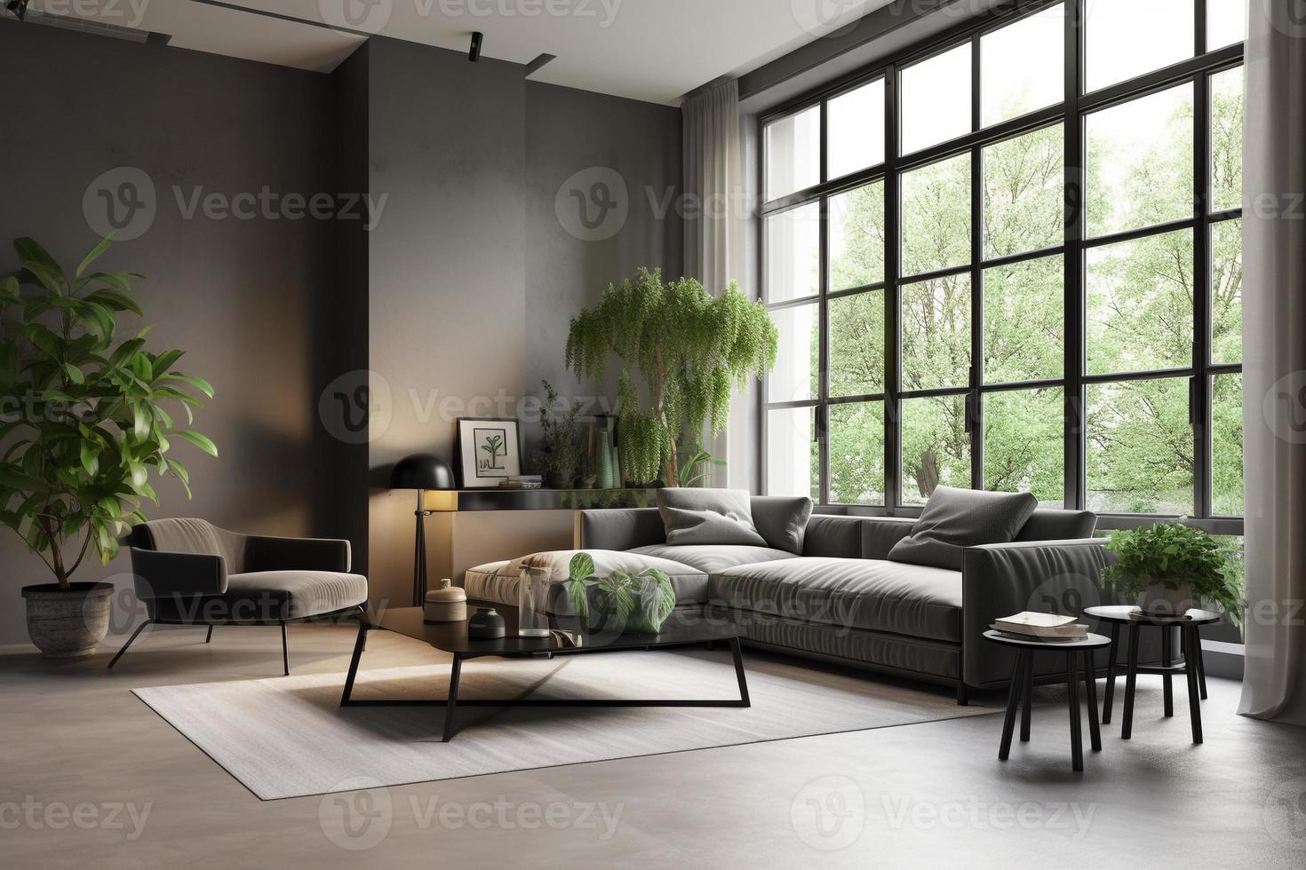 modern living room decoration furnitureAI photo