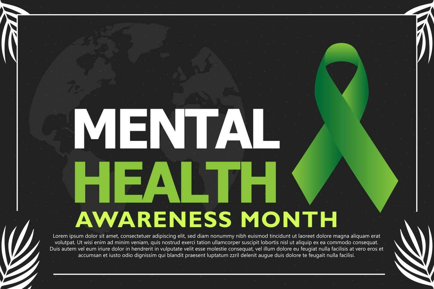 Mental Health Awareness Month in May. Annual campaign in United States. Raising awareness of mental health. vector