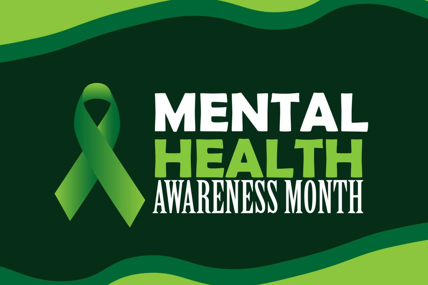 Mental Health Awareness Month in May. Annual campaign in United States. Raising awareness of mental health. vector