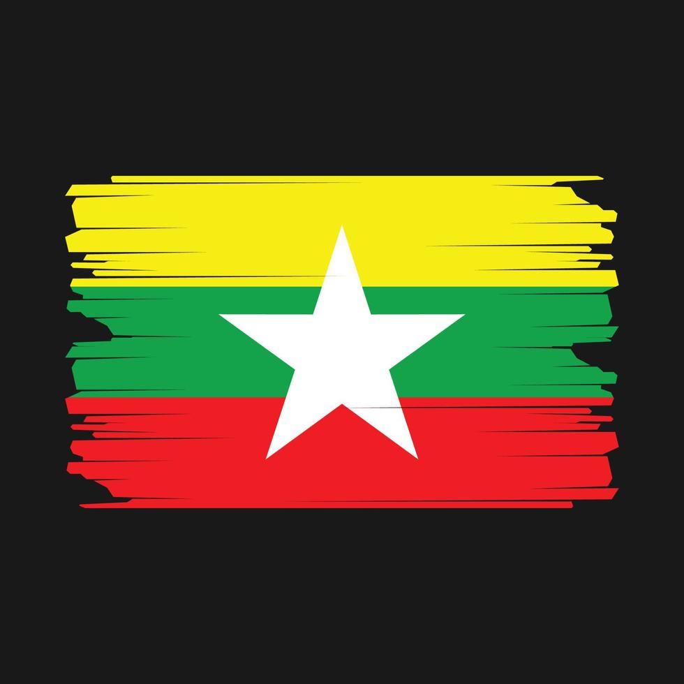 Myanmar Flag Illustration vector