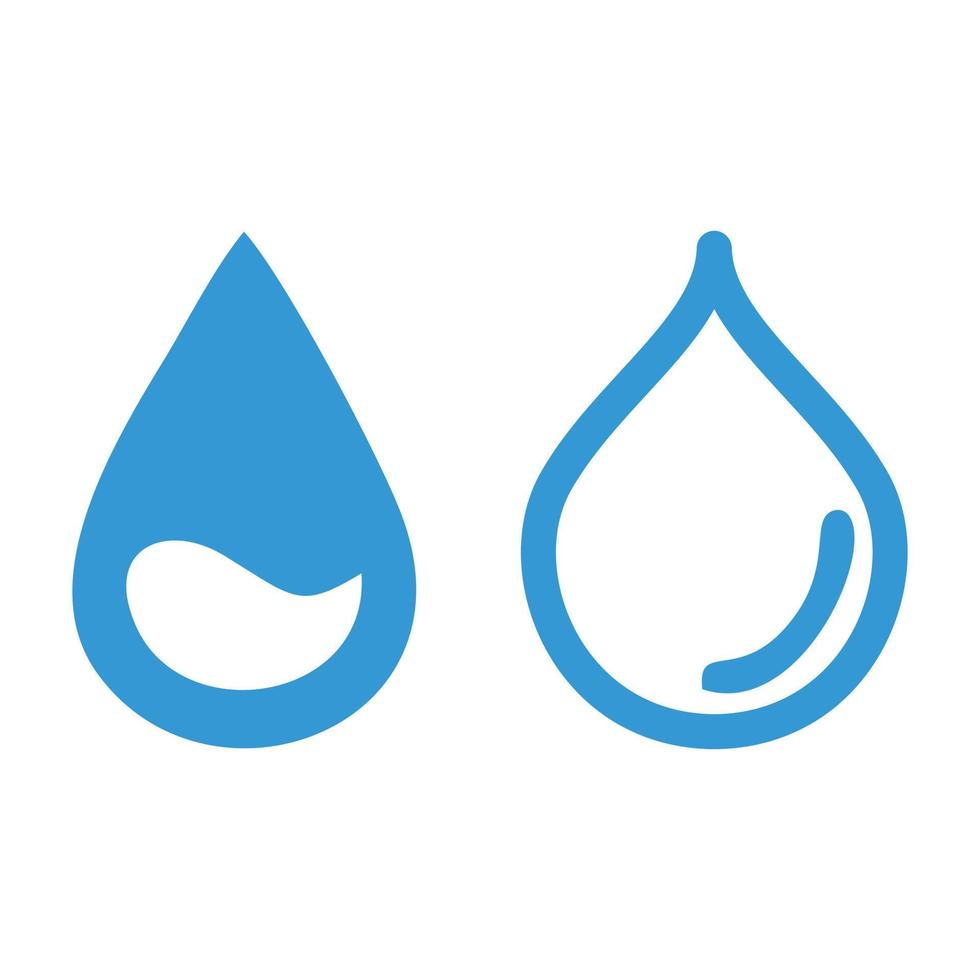 Water drop icon. Flat color design. Vector illustration. Set of water drop symbol in blue color design. Water drop symbol isolated on white background. eps 10