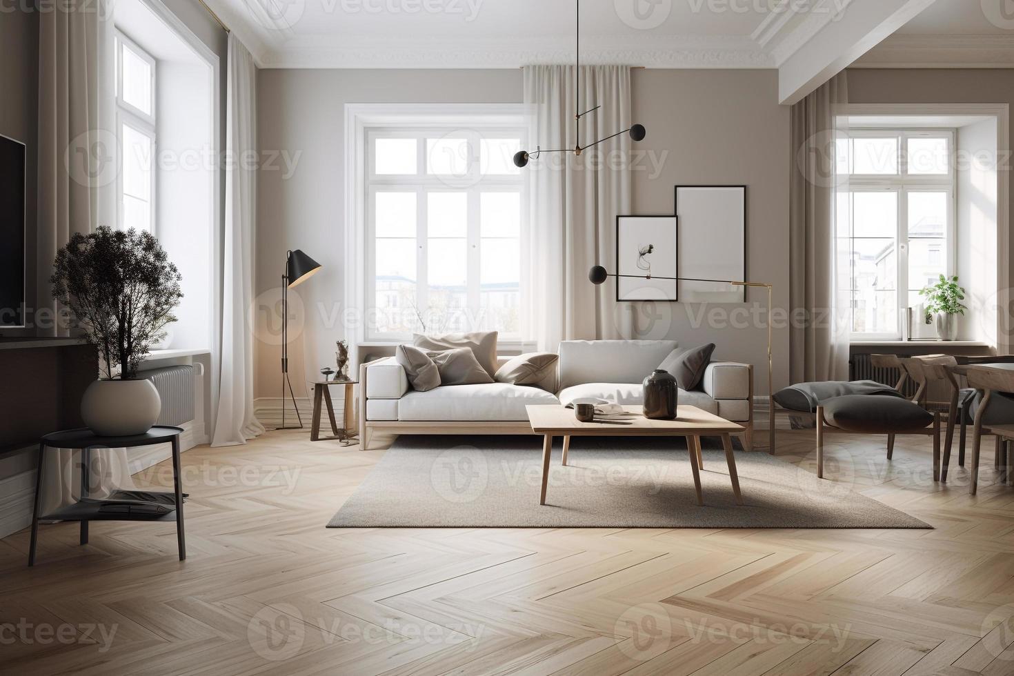 modern living room decoration furnitureAI photo
