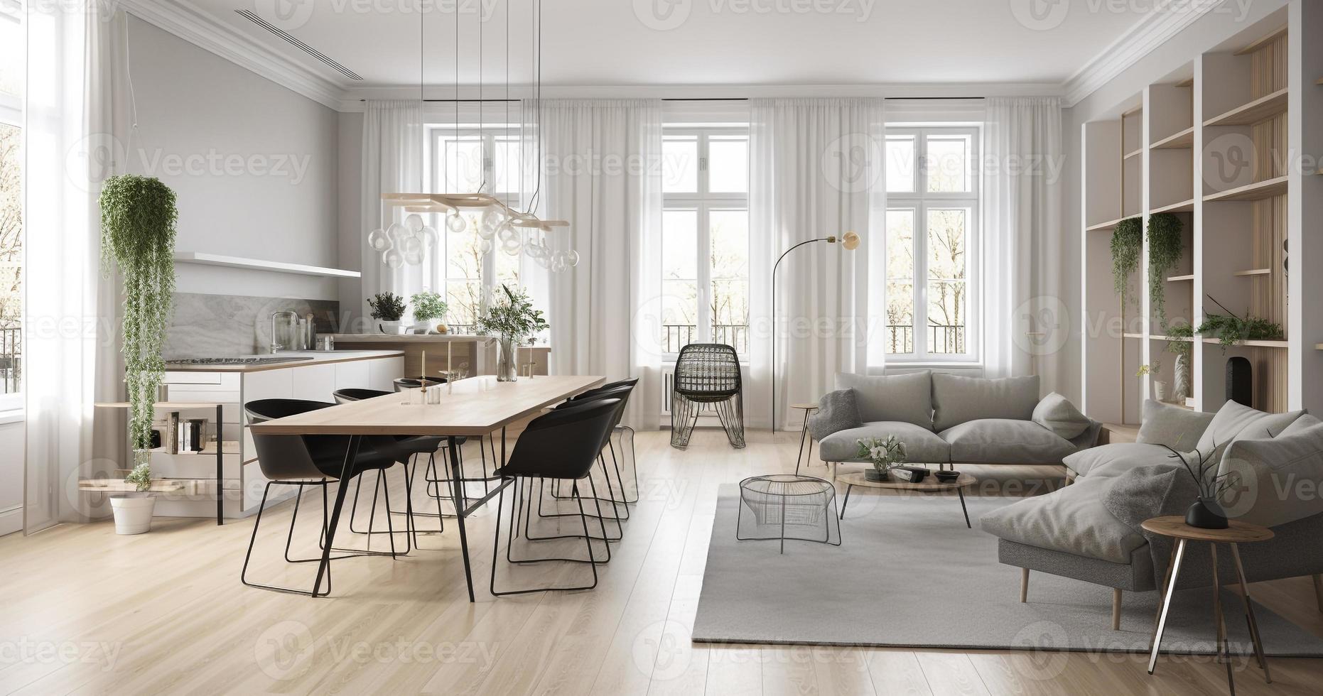 modern living room decoration furnitureAI photo