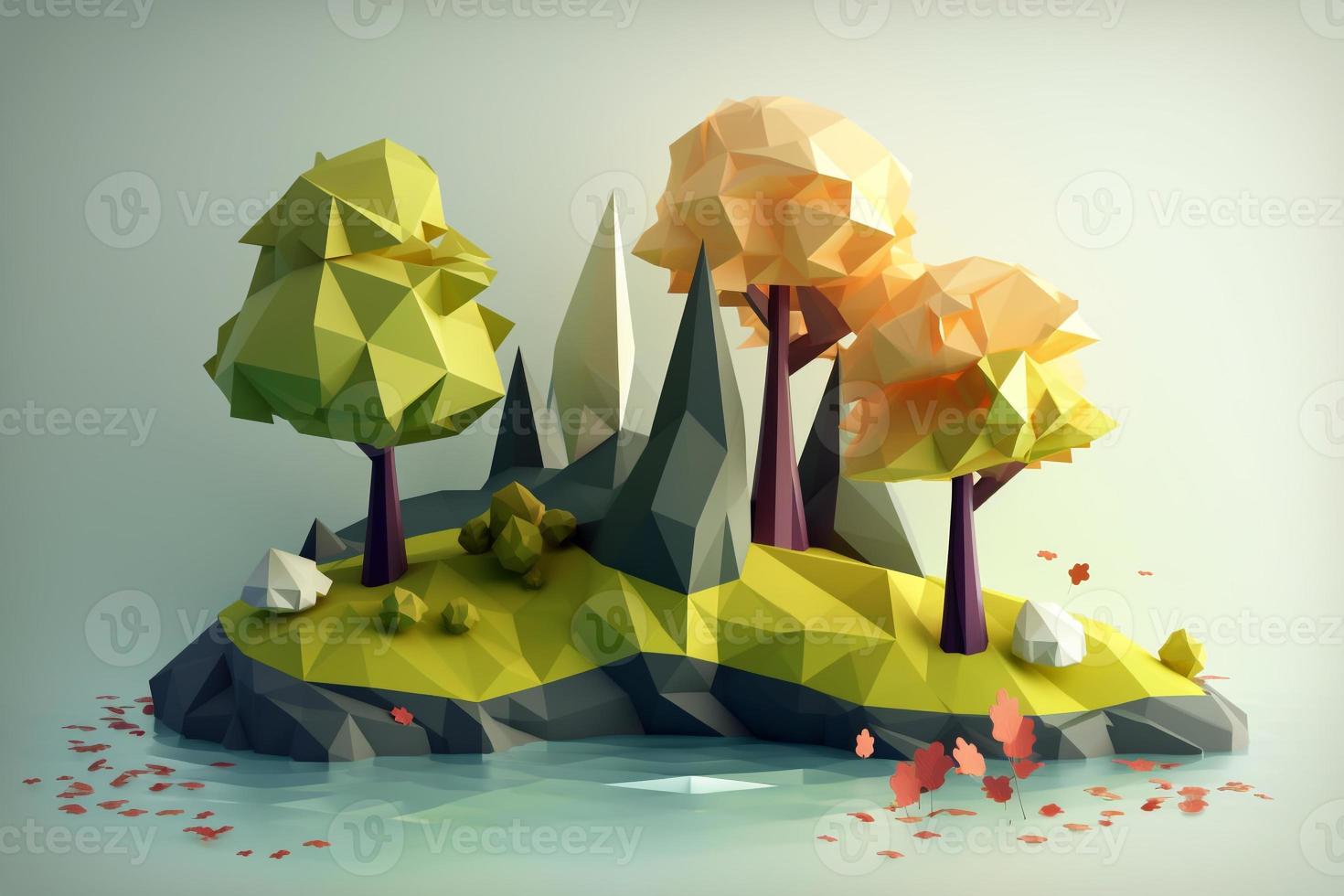 house hometown Lowpoly 3d AI photo