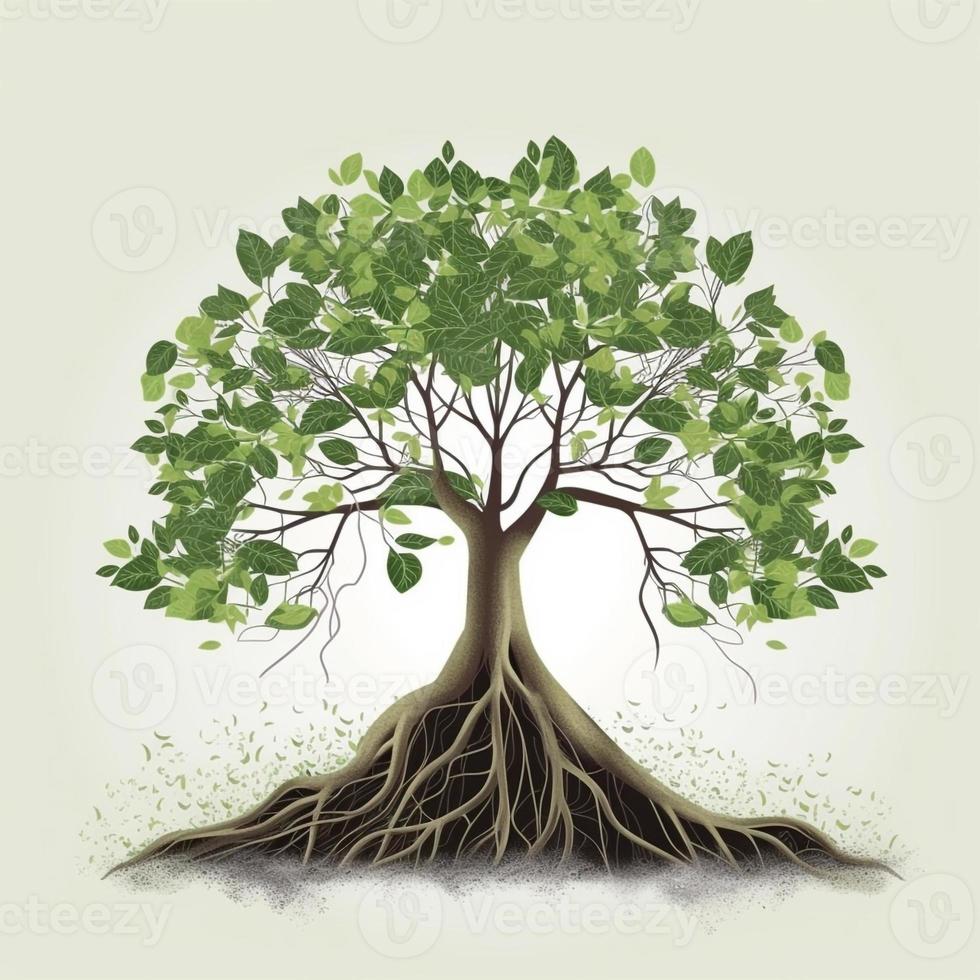 nature tree plant illustration AI photo