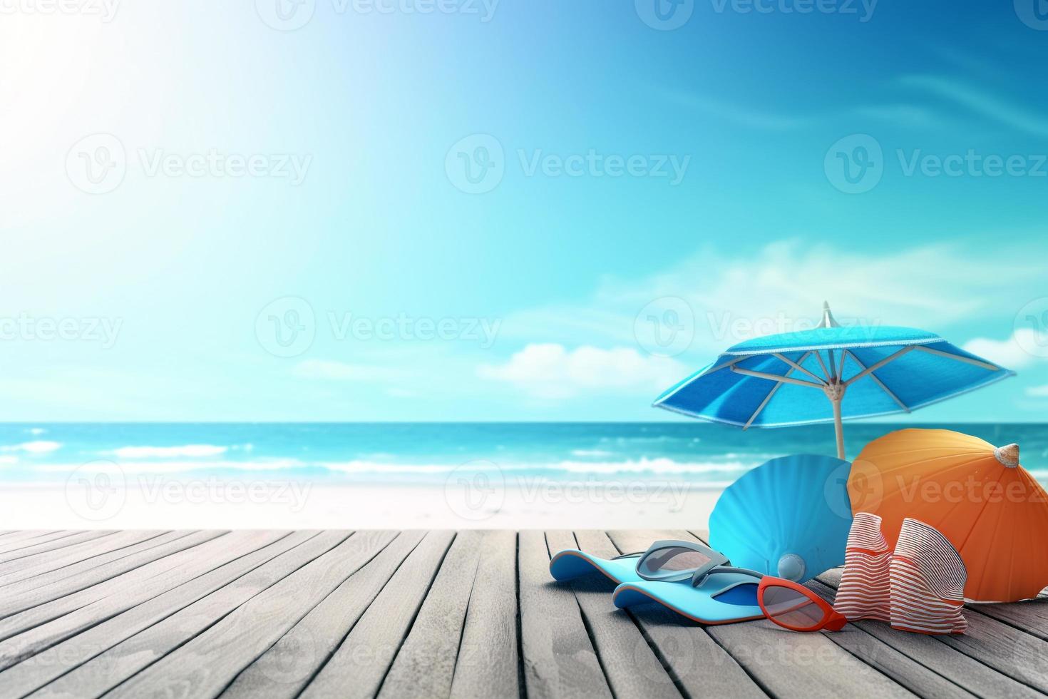 summertime beach AI photo