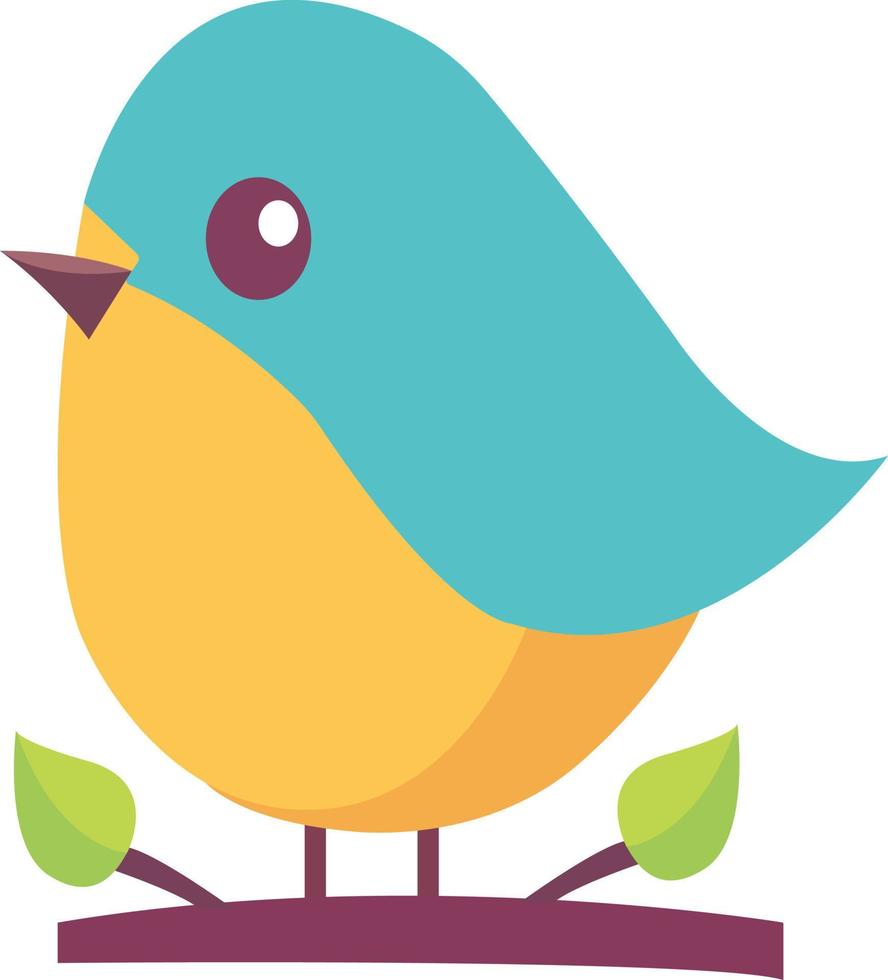 cute cartoon bird singing vector icon