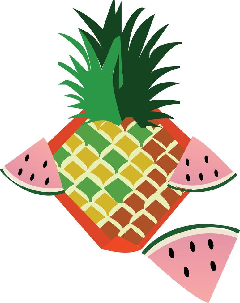 fresh fun summer fruit pineapple vector