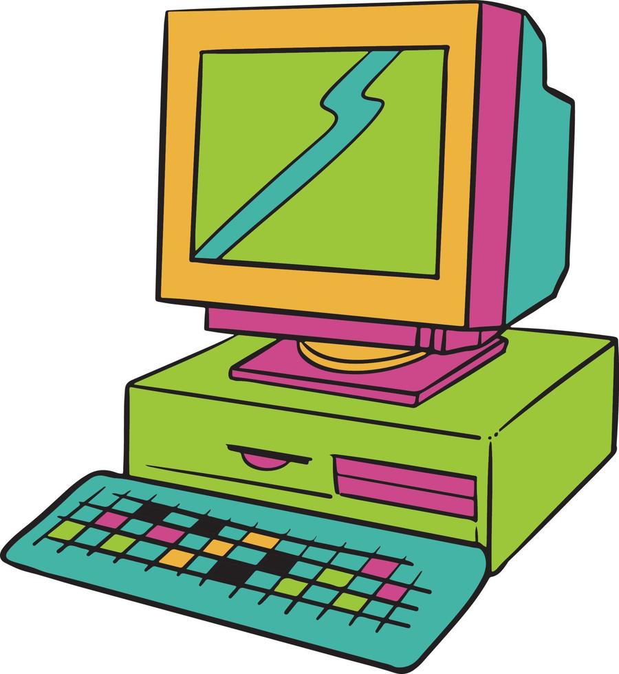 Desktop computer illustration vector
