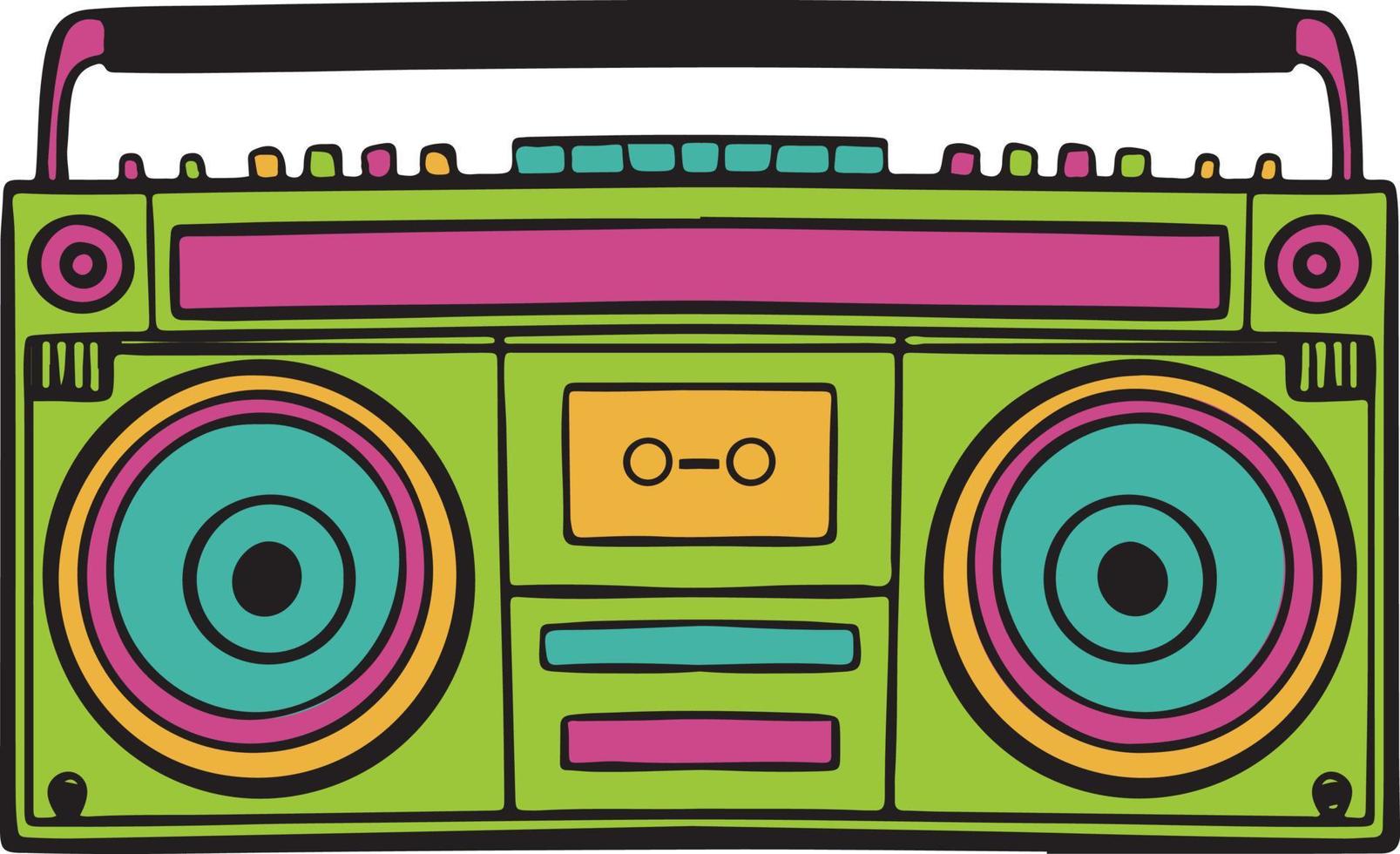 Boombox hand drawn illustration vector