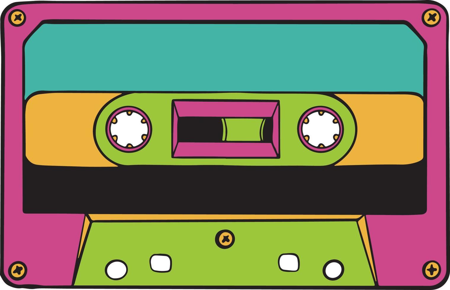 Cassette hand drawn illustration vector