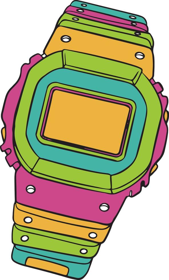 Analog watch illustration vector