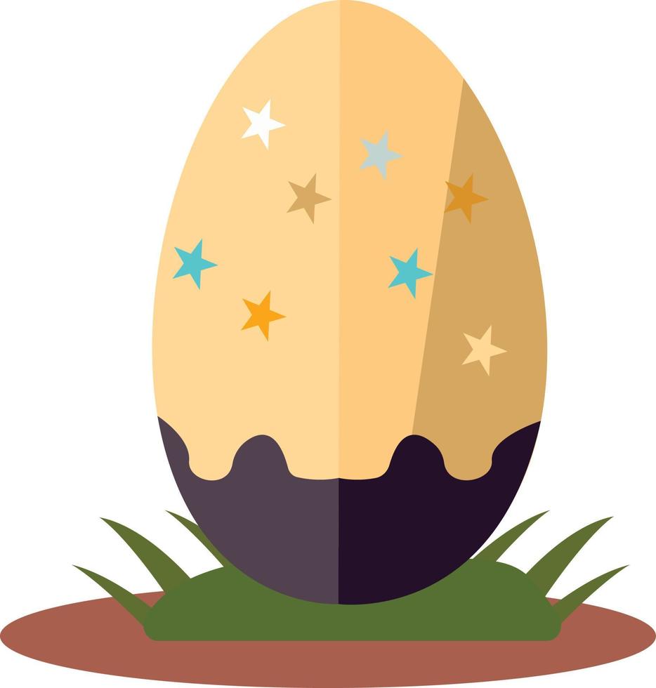 colorful cartoon painted Easter egg vector