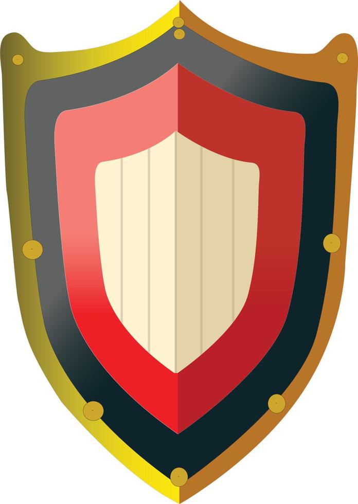 shield metallic badge free icon vector
