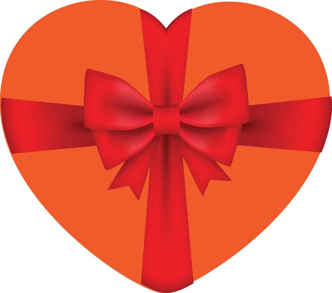 heart shaped gift box with bow vector