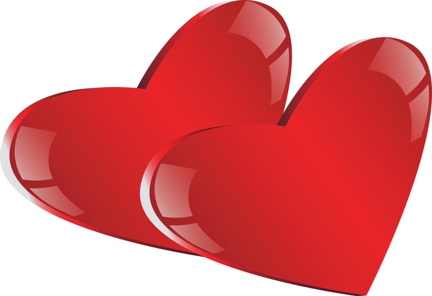 2 corazón emoji 3d diseño vector