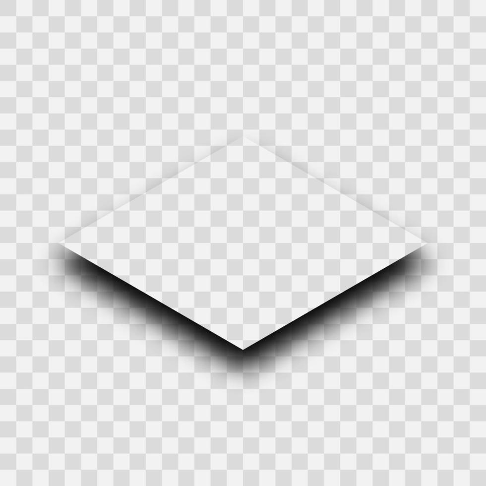 Dark realistic shadow. Shadow from a rhombus isolated vector