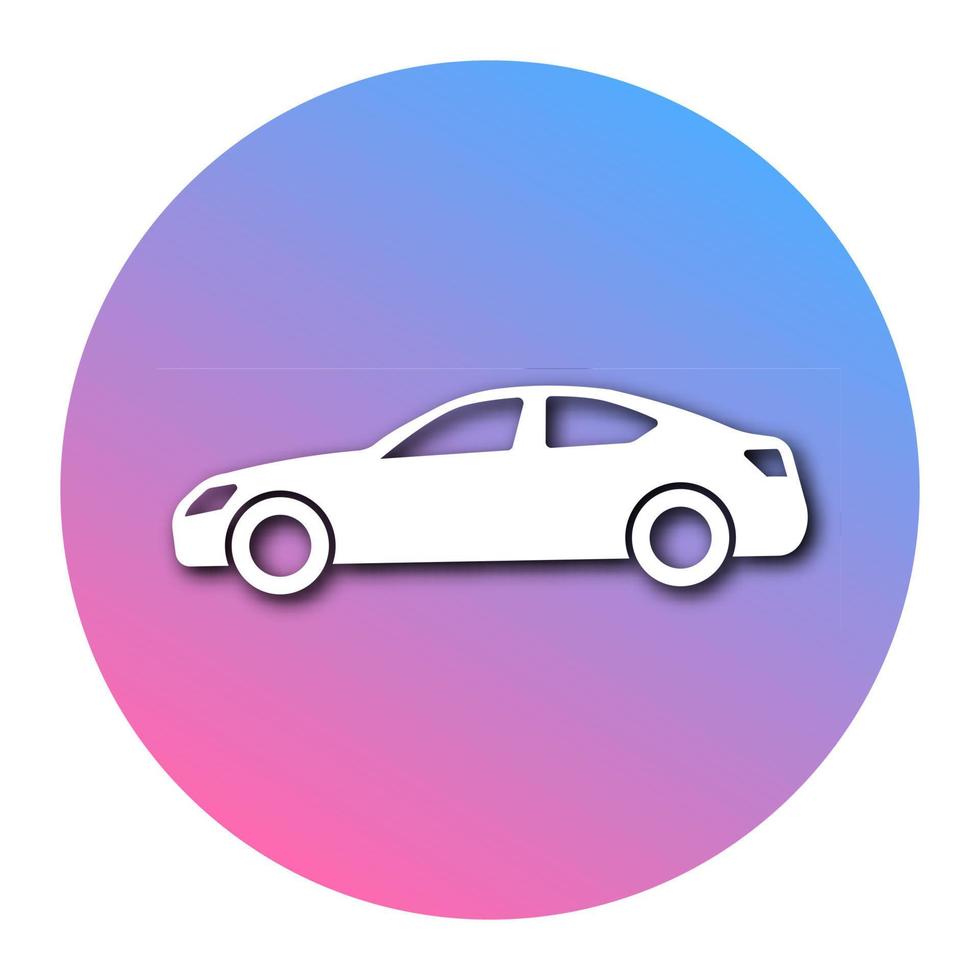 coche blanco en círculo con degradado moderno y sombra. ilustración vectorial vector