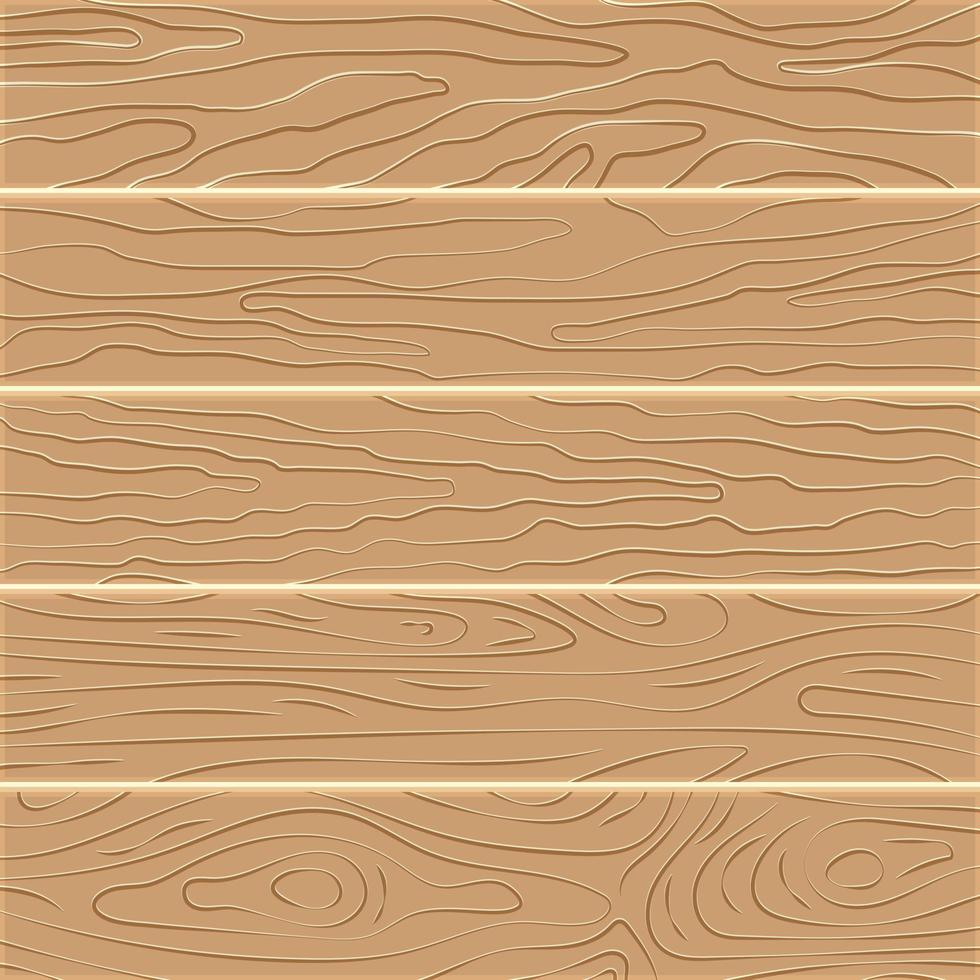 Wood texture background. Five wooden boards in flat design. Vector illustration