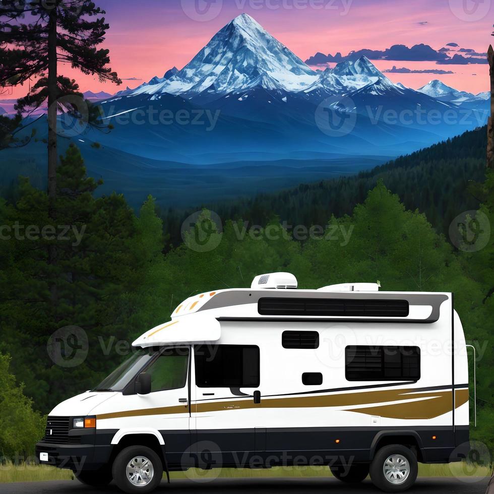 Wave Mountain Nature Car Styling Decers Camper Van Decor