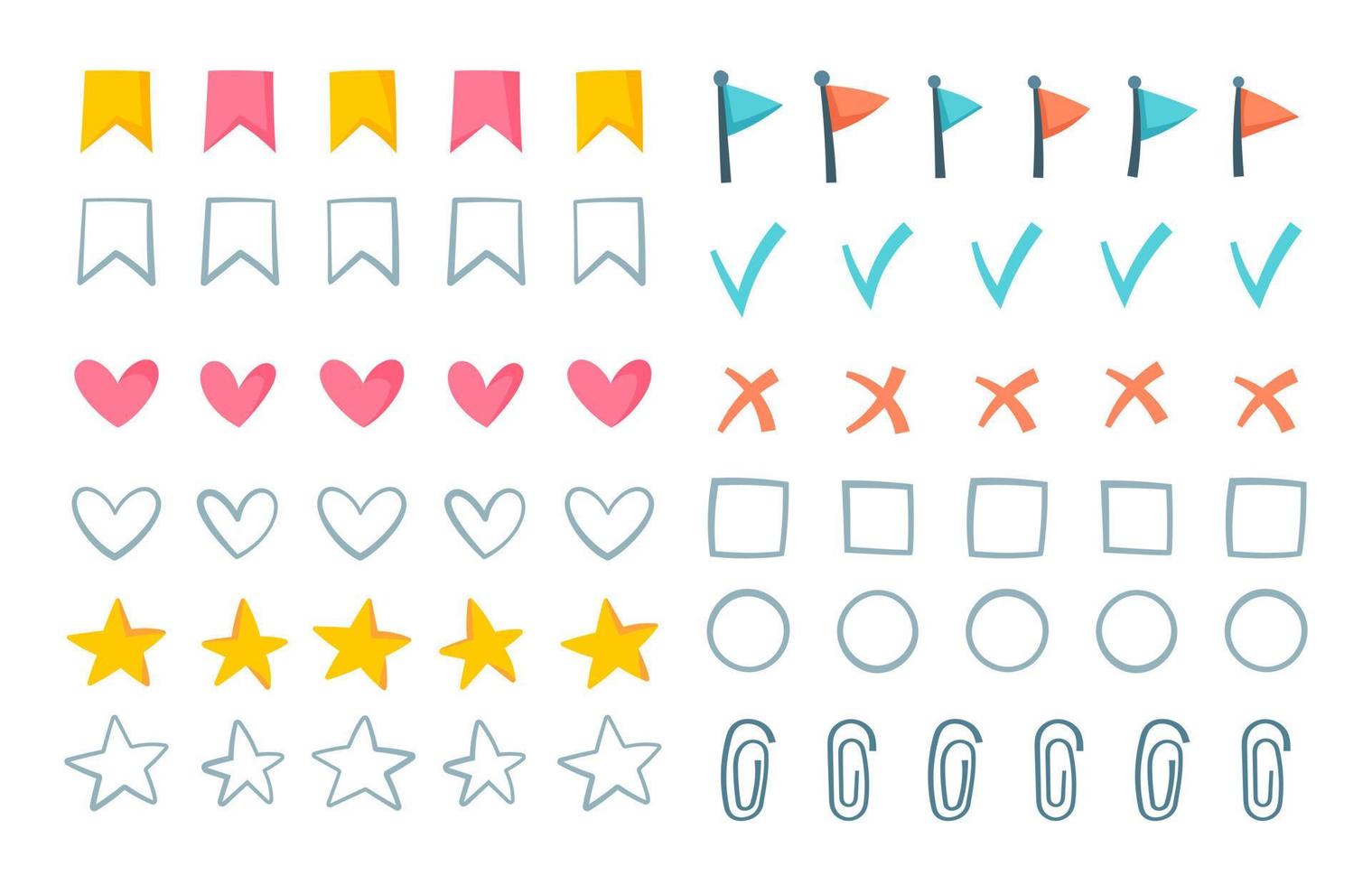 Vector illustration of a large set of icons. A set of cool, positive, hand-drawn stickers.