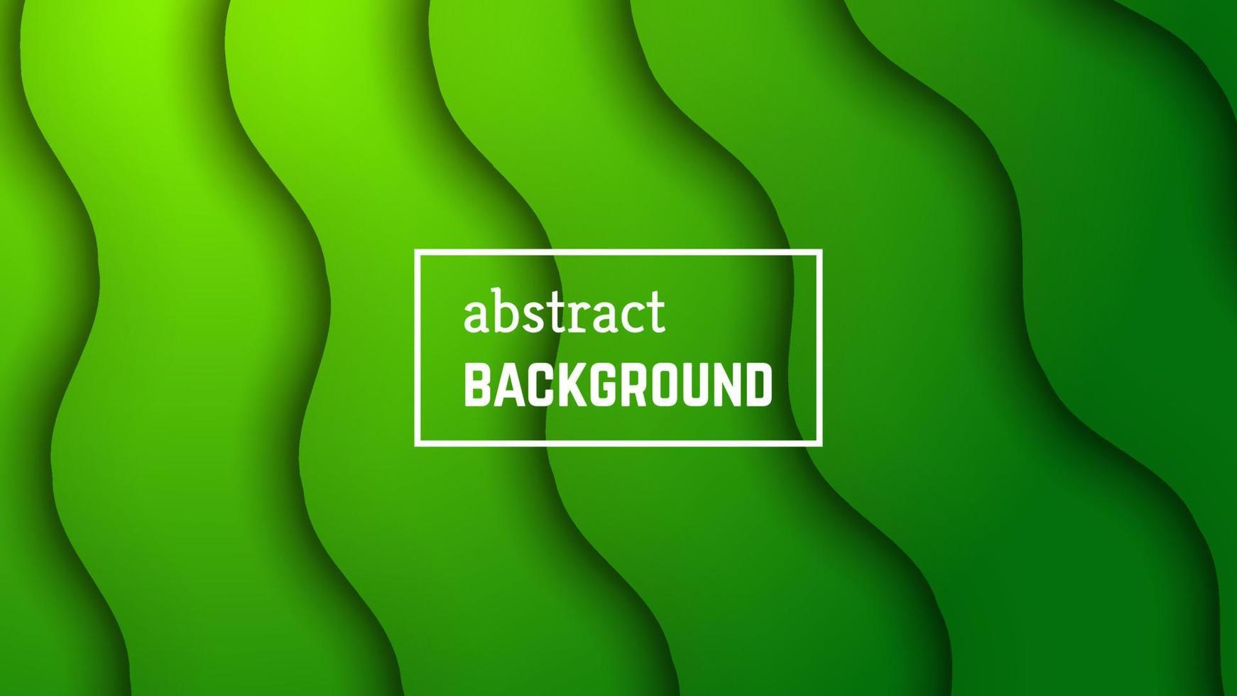 Abstract minimal wave geometric background. Green wave layer shape for banner, templates, cards. Vector illustration.