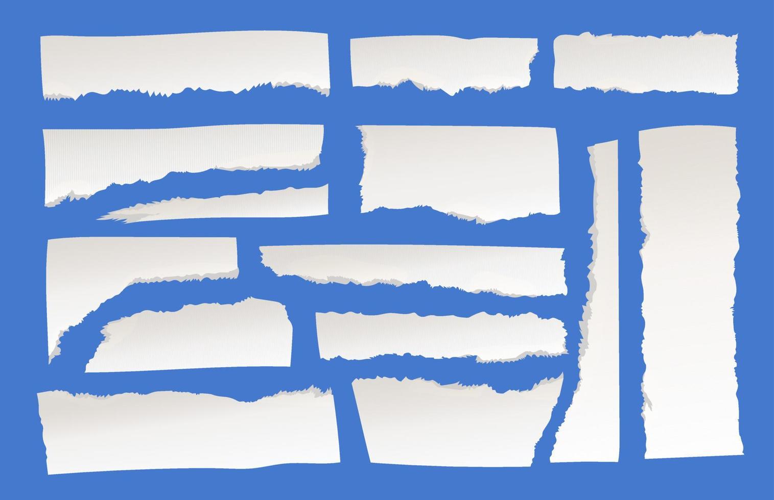 Vector illustrations of torn pieces of paper.