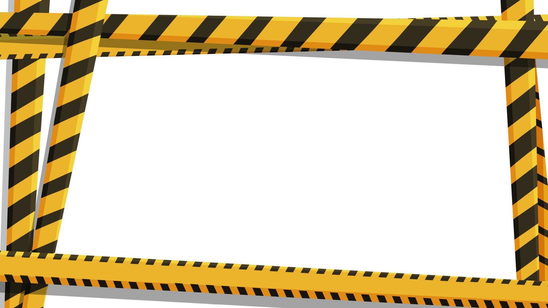 Vector illustration of a black and yellow warning frame.